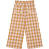 Sienna Vichy Straight Cut High Waist Wide Leg Pant, Caramel - Pants - 1 - thumbnail