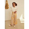 Sienna Vichy Straight Cut High Waist Wide Leg Pant, Caramel - Pants - 2