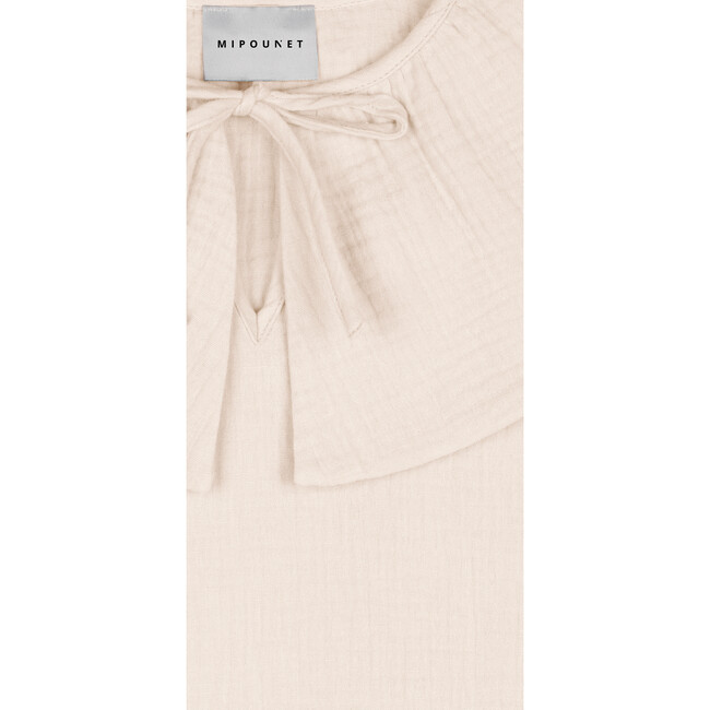Elise Muslin Oversized Circular Collar Blouse, Ecru - Blouses - 5