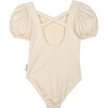 Célia Contrasting Balloon Sleeve Swimsuit, Ecru - One Pieces - 1 - thumbnail