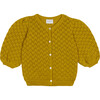 Giulia Cotton Openwork Cardigan, Olive - Cardigans - 1 - thumbnail