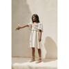 Mia Muslin Short Sleeve A-Line Flower Dress, Cream And Mauve - Dresses - 2