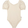 Célia Contrasting Balloon Sleeve Swimsuit, Ecru - One Pieces - 3