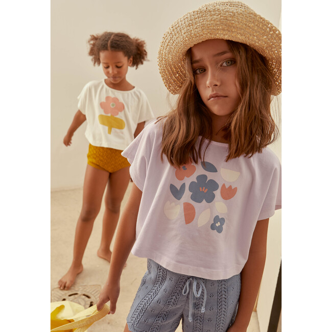 Chiara Organic Jersey Crew Neck T-Shirt, Mauve - T-Shirts - 2