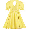 Caroline Vichy Crossover V-Neck Dress, Fluo Yellow - Dresses - 3