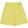 Matteo Vichy Straight Cut Seersucker Bermuda, Fluo Yellow - Shorts - 1 - thumbnail