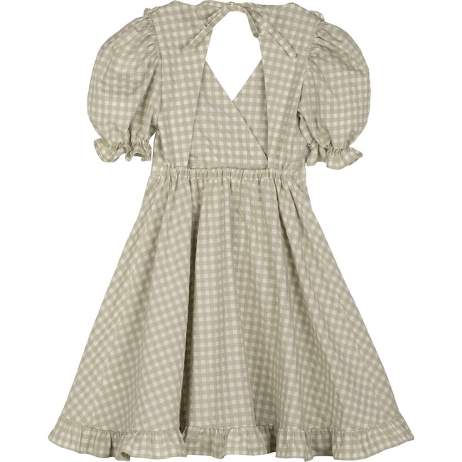 Caroline Vichy Crossover V-Neck Dress, Green - Dresses - 3