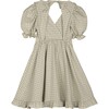 Caroline Vichy Crossover V-Neck Dress, Green - Dresses - 3