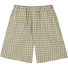 Matteo Vichy Straight Cut Seersucker Bermuda, Green - Shorts - 1 - thumbnail