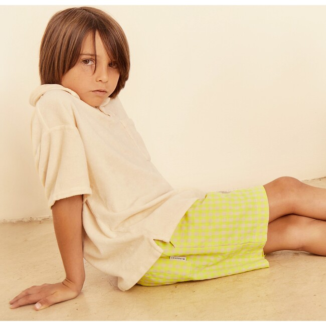 Matteo Vichy Straight Cut Seersucker Bermuda, Fluo Yellow - Shorts - 2