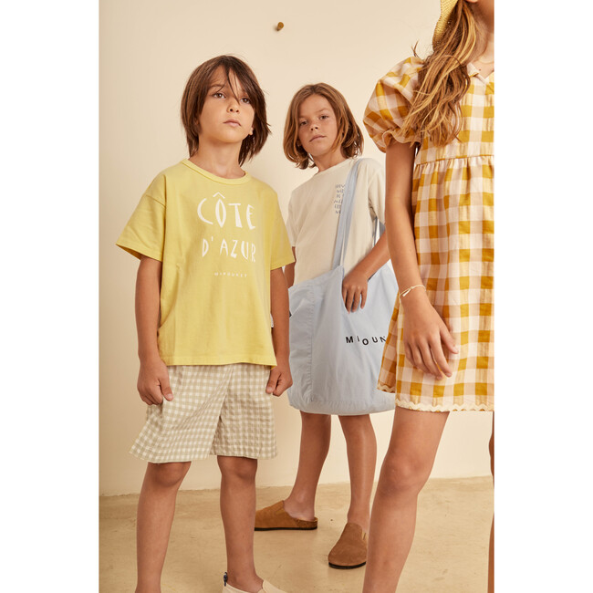 Matteo Vichy Straight Cut Seersucker Bermuda, Green - Shorts - 2