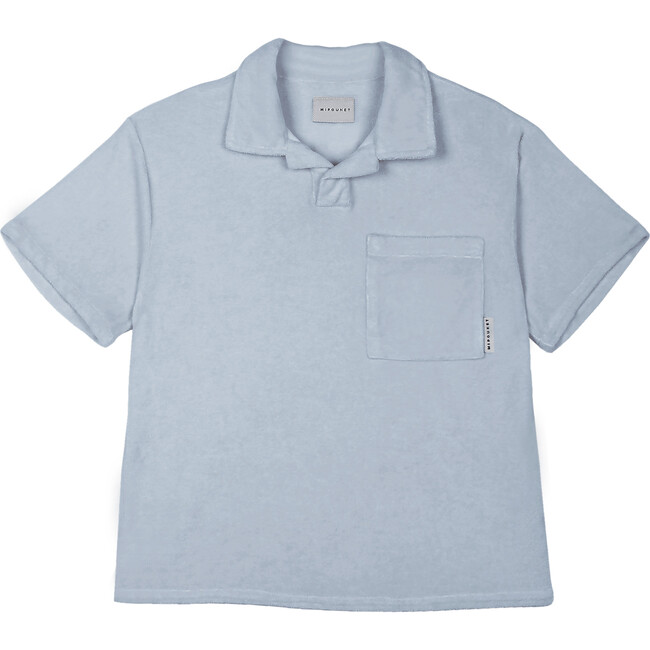Nicolo Terry Straight Cut Short Sleeve Polo Shirt, Blue