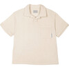 Nicolo Terry Straight Cut Short Sleeve Polo Shirt, Ecru - Polo Shirts - 1 - thumbnail