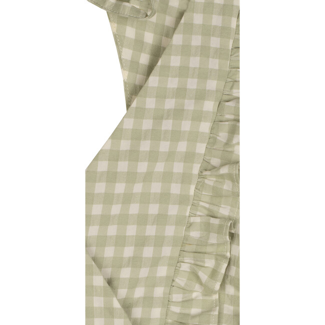 Caroline Vichy Crossover V-Neck Dress, Green - Dresses - 5