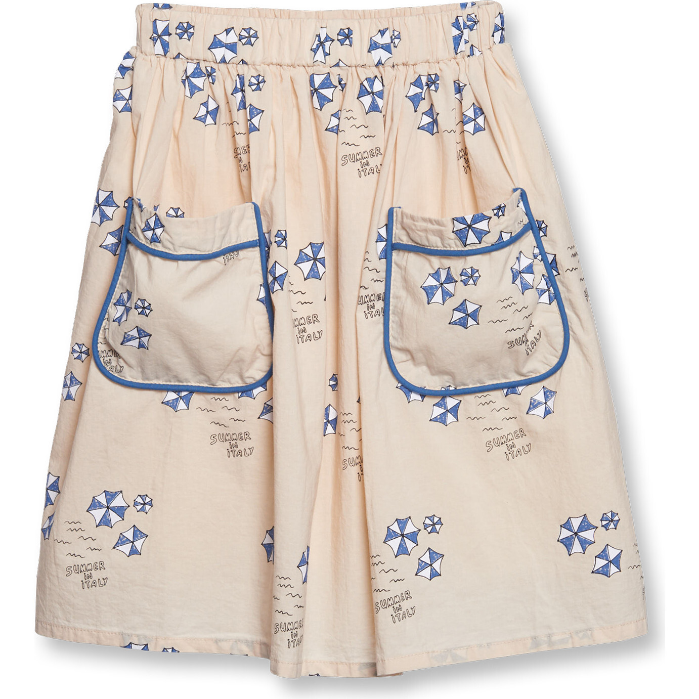 Gathered Woven Contrast Binded Pocket Skirt, Sand Beach - Skirts - 1