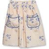 Gathered Woven Contrast Binded Pocket Skirt, Sand Beach - Skirts - 1 - thumbnail