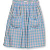 Gathered Woven Contrast Binded Pocket Check Long Skirt, Cloud - Skirts - 1 - thumbnail