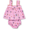 Baby Scallop Edge Top And Bloomer Floral Cami Set, Candy Duck - Mixed Apparel Set - 1 - thumbnail