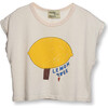 Lemon Tree Printed Sleeveless Crop Top, Ecru - T-Shirts - 1 - thumbnail