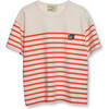 Striped Boxy Fit Short Sleeve Print Tee, Red - T-Shirts - 1 - thumbnail