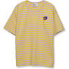 Striped Boxy Fit Short Sleeve Print Tee, Lemon - T-Shirts - 1 - thumbnail