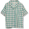 Boxy Relaxed Fit Woven Plaid Shirt, Green - Shirts - 1 - thumbnail