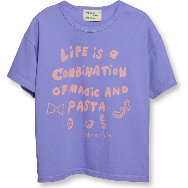 Pasta Boxy Fit Short Sleeve Print Tee, Periwinkle