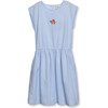 Franca Woven Scallop Edge Sleeveless Stripe Long Dress, Blue - Dresses - 1 - thumbnail