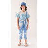 Striped Boxy Fit Short Sleeve Print Tee, Blue - T-Shirts - 2