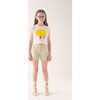 Lemon Tree Printed Sleeveless Crop Top, Ecru - T-Shirts - 2