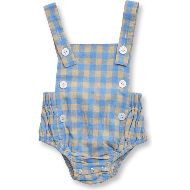 Baby Woven Gingham Romper, Sage