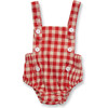 Baby Woven Gingham Romper, Red - Bloomers - 1 - thumbnail
