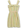 Fia Woven Thick Strap Plaid Dress, Yellow - Dresses - 1 - thumbnail