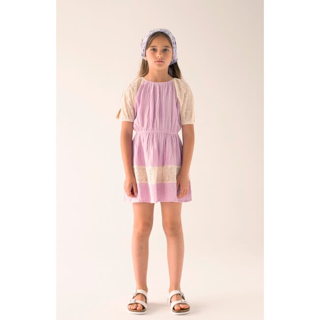 Chiara Woven Puff Sleeve Dress, Lilac Crinkle - Dresses - 2