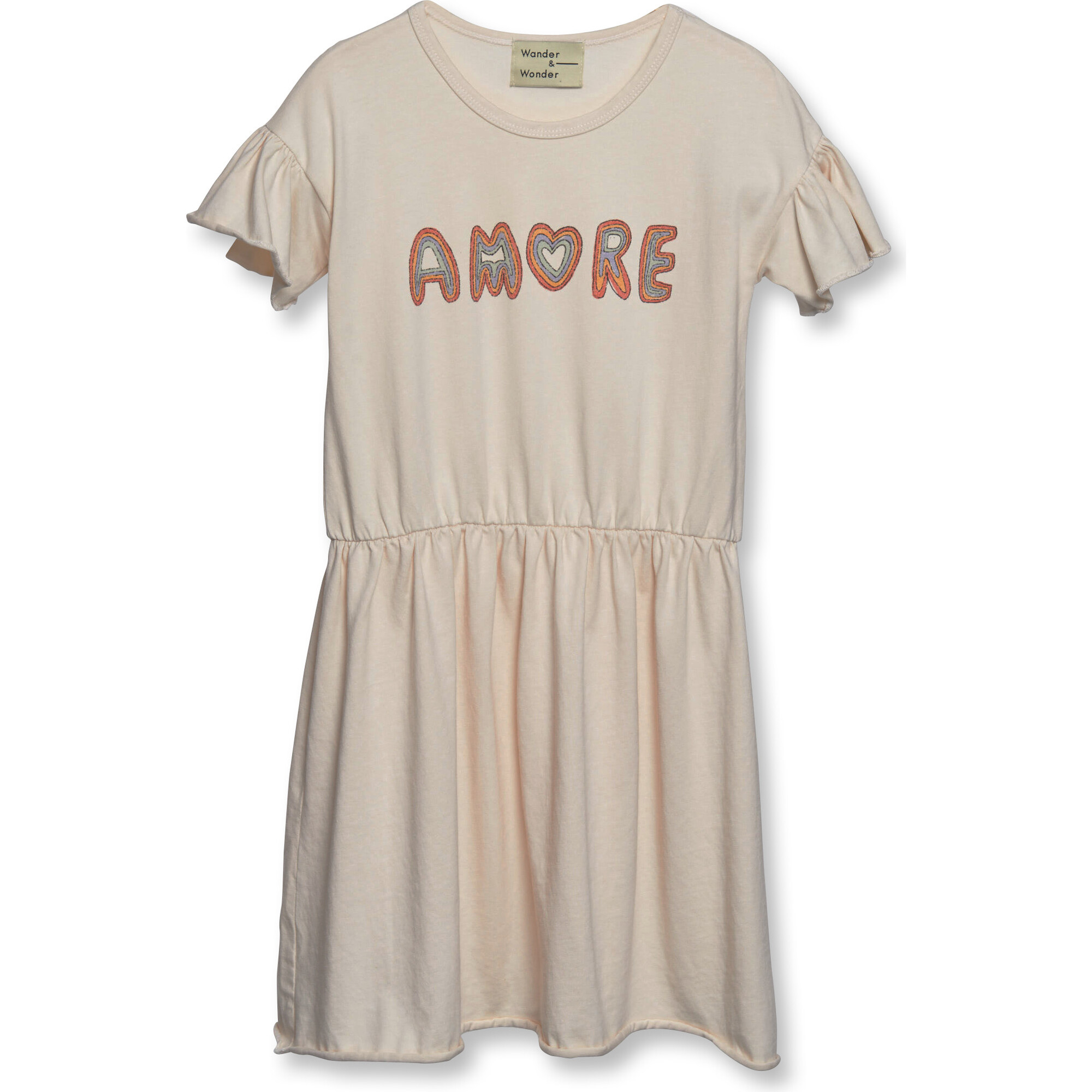 Bianca Short Butterfly Sleeve Dress, Ecru - Dresses - 1