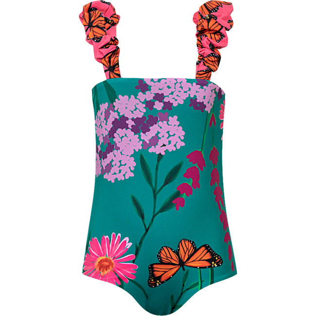 Baby Bamba Puffy Strap One-Piece Swimsuit, Jardin De Mari