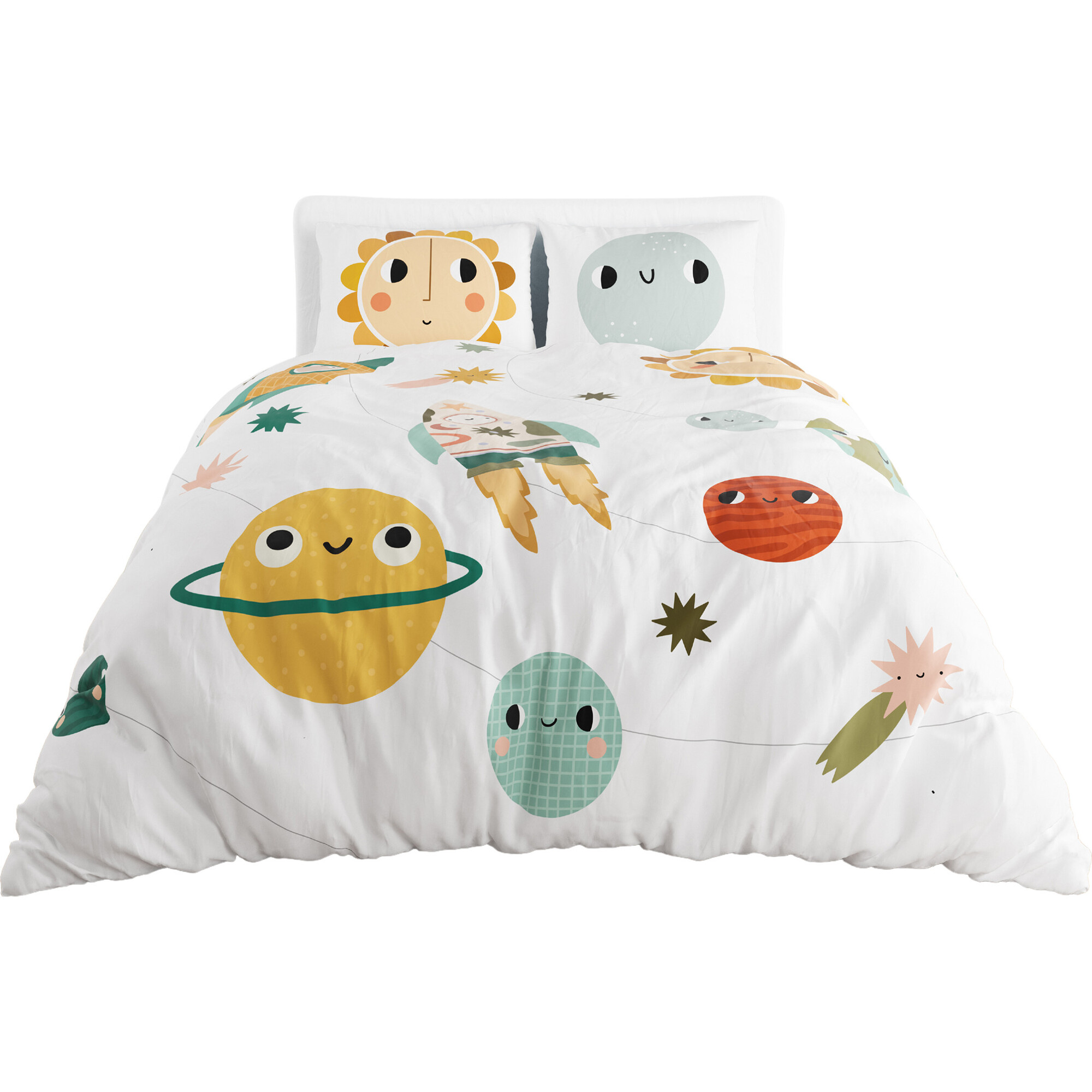 Duvet And Pillowcase Twin Bedding Set, Space Explorer - Swaddles - 1
