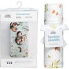 Crib Sheet And Swaddle Bundle, Enchanted Forest - Swaddles - 1 - thumbnail