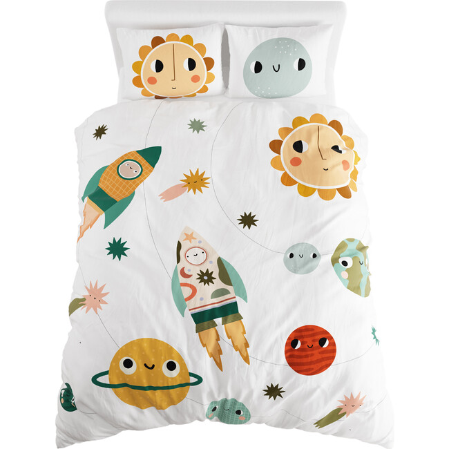 Duvet And Pillowcase Twin Bedding Set, Space Explorer - Swaddles - 2