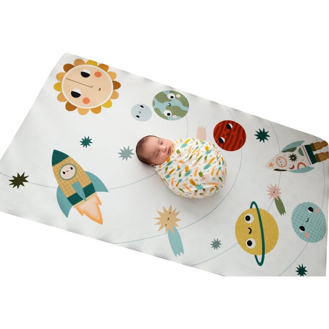 Crib Sheet And Swaddle Bundle, Space Explorer - Swaddles - 2