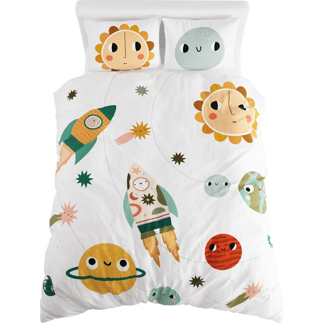 Duvet And Pillowcase Full Bedding Set, Space Explorer - Swaddles - 2