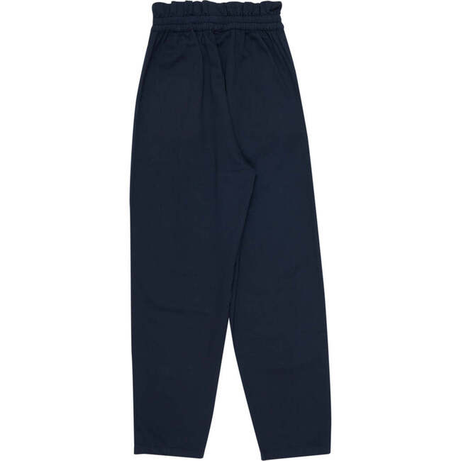 Joanna High Ruffle Waist Seam Pocket Pleated Pant, Marino