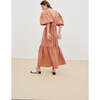 Alda Deep V-Neck Baloon Sleeve Dress, Arguilla - Dresses - 2