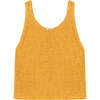 Fiore Knit Round Neck Sleeveless Top, Apperol - Tank Tops - 1 - thumbnail