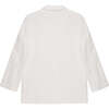 Women's Capri Lapel Collar Flap Pockets 2-Button Jacket, White - Shorts - 5