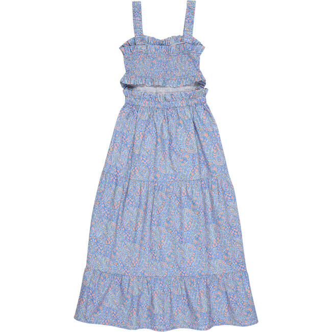 Women's Albertina Floral Print Smock Ruffled Chest Strap Dress, Blue - Dresses - 3