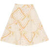 Idara Floral Print A-Line Below Knee Skirt, Cream - Skirts - 1 - thumbnail