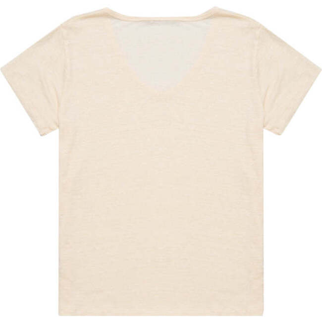 Madonna Deep V-Neck Crop Shoulder Short Sleeve Tee 2, Naturale - T-Shirts - 2