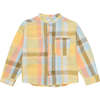 Roberta Check Round Neck Long Sleeve Buttoned Shirt, Multicolors - Shirts - 1 - thumbnail