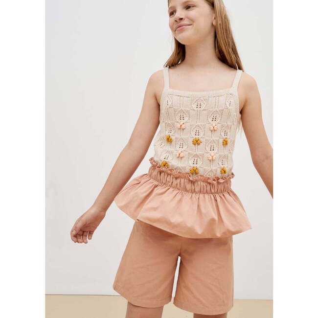 Fiorella Ruffle Tire Waist Bermuda, Fiori Di Pesco - Shorts - 2